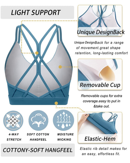 RUNNING GIRL® Sexy Crisscross Yoga Bra | Thin Breathable Strappy Back Sports Bra