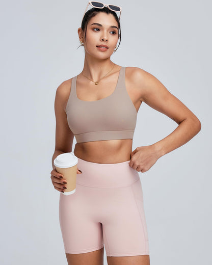 RUNNING GIRL® Medium-High Support Crisscross Back Molded Cup Sports Bra