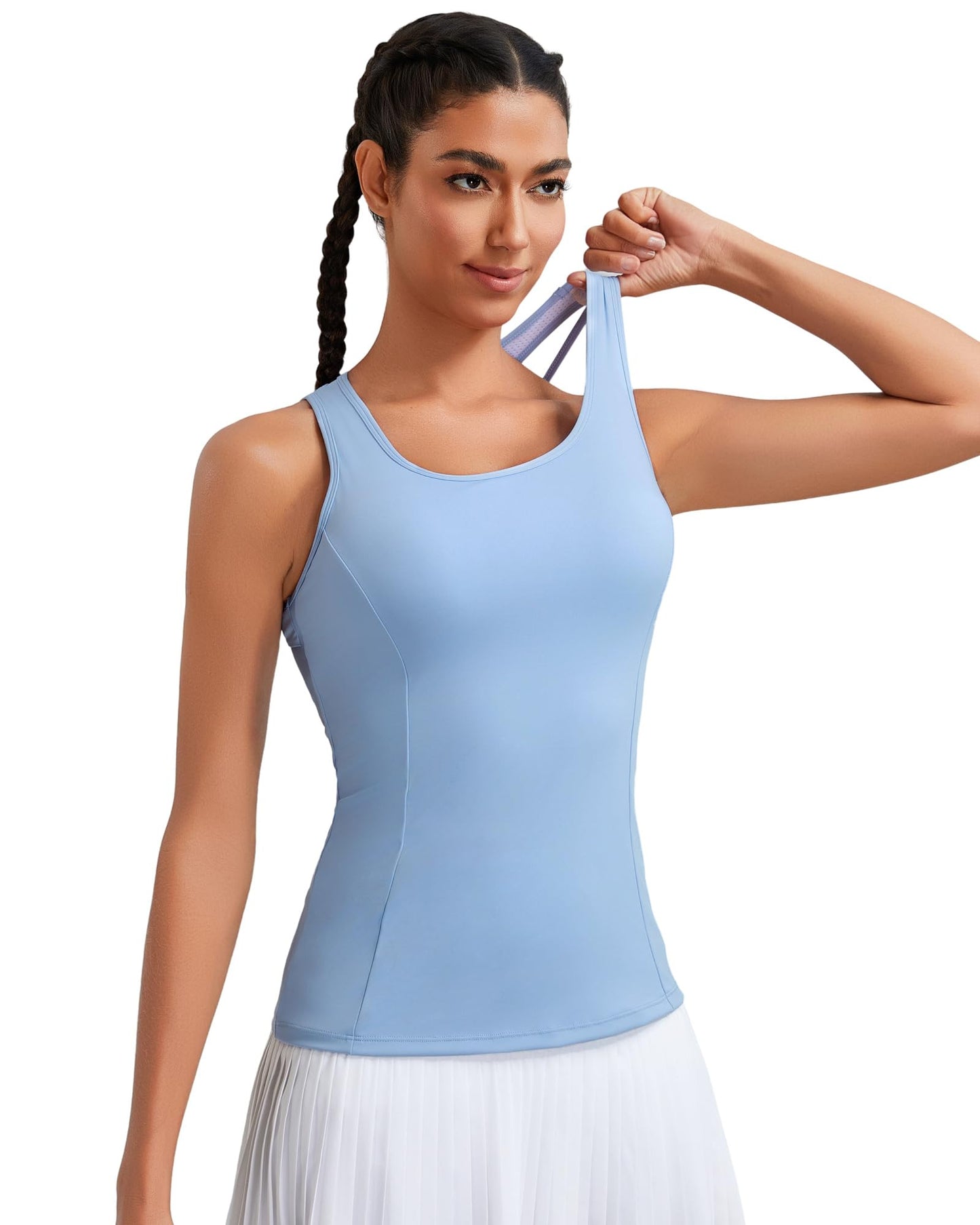 RUNNING GIRL® Sculpt Racerback Tank Top with Built-in Bra