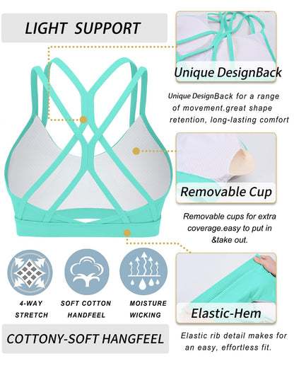 RUNNING GIRL® Sexy Crisscross Yoga Bra | Thin Breathable Strappy Back Sports Bra