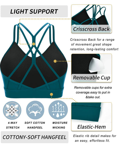 RUNNING GIRL® Sexy Crisscross Yoga Bra | Thin Breathable Strappy Back Sports Bra