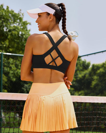 RUNNING GIRL® Women High Impact Sports Bra Crisscross Back Removable Cups