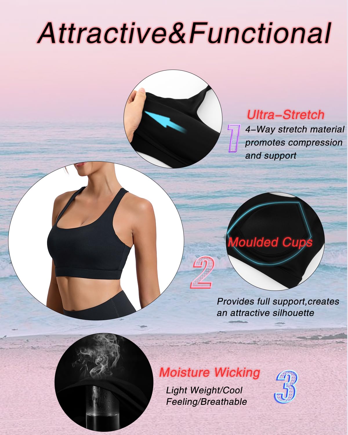 RUNNING GIRL® High-Support Sculpt Sports Bra - Fixed Molded Cups