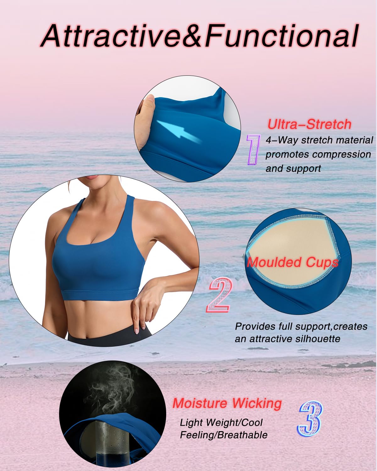 RUNNING GIRL® High-Support Sculpt Sports Bra - Fixed Molded Cups