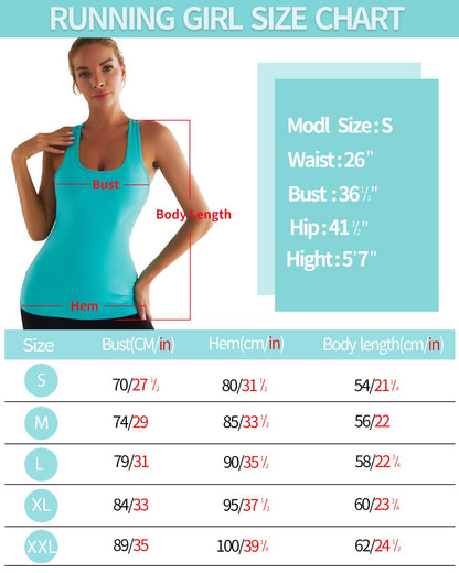 RUNNING GIRL® 2-in-1 Wide-Strap Racerback Tank Top | Built-in Bra Yoga Cami