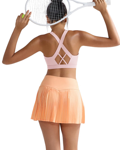 RUNNING GIRL® Women High Impact Sports Bra Crisscross Back Removable Cups
