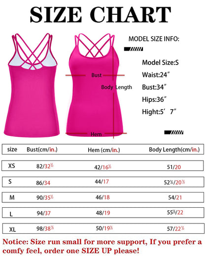 RUNNING GIRL® Sculpting Yoga Tank Top | Built-in Shelf Bra with Removable Cups & U-Shaped Back