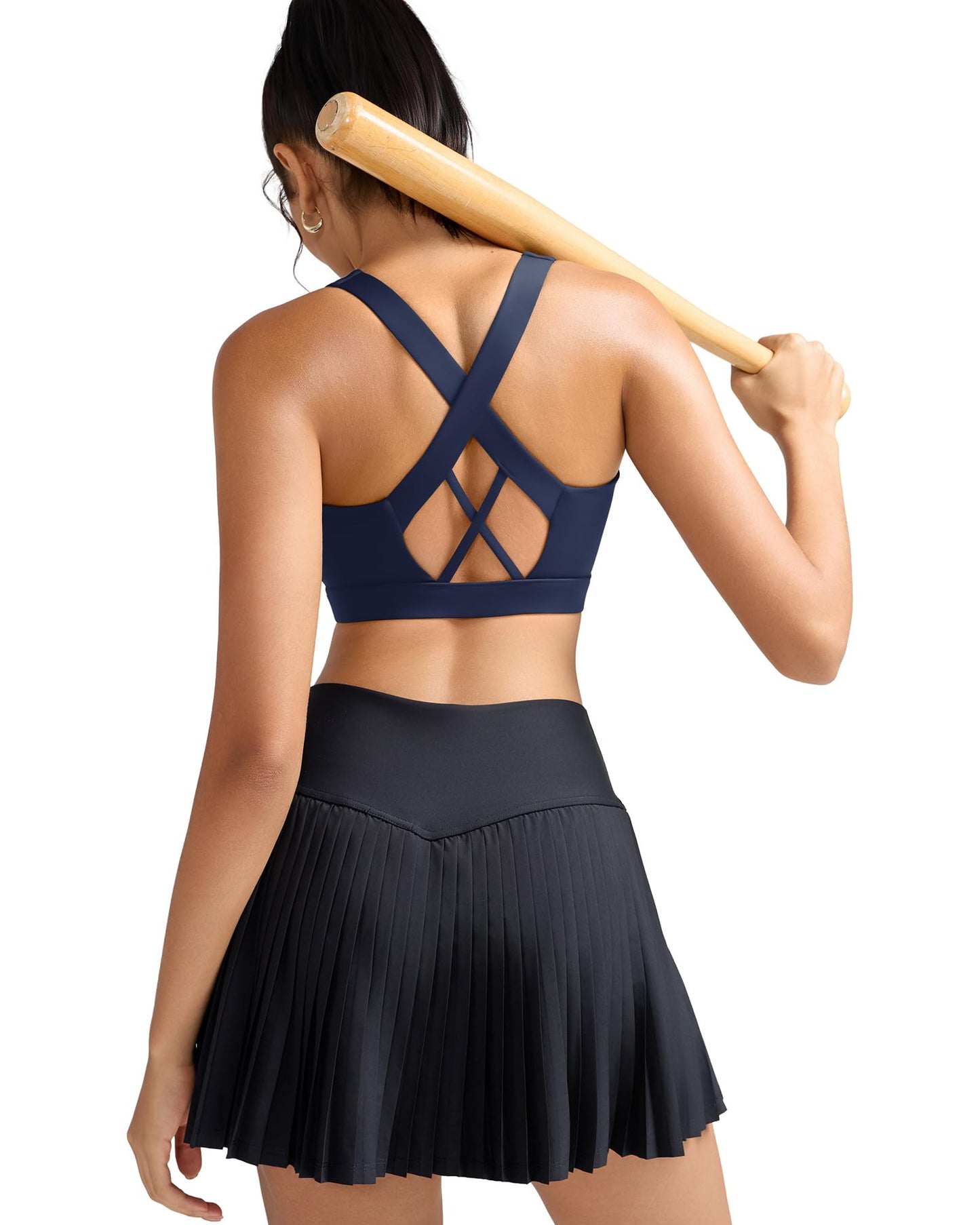 RUNNING GIRL® Women High Impact Sports Bra Crisscross Back Removable Cups