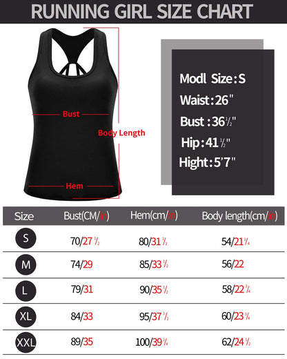 RUNNING GIRL® 2-in-1 Wide-Strap Racerback Tank Top | Built-in Bra Yoga Cami