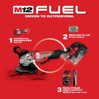 M18 FUEL 18V Lithium-Ion Brushless Cordless 4-1/2 in./5 in. Grinder with Variable Speed & Paddle Switch (Tool-Only)