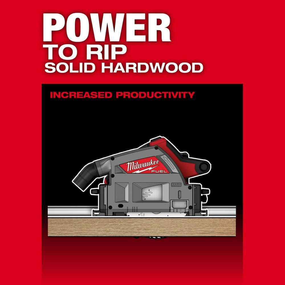 M18 FUEL 18V Li-Ion Cordless Brushless 6-1/2 in. Plunge Cut Track Saw with 31 in. Track Saw Guide Rail and Track Clamps