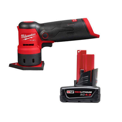 M12 FUEL 12-Volt Lithium-Ion Brushless Cordless Orbital Detail Sander w/XC 4.0 Ah Battery Pack