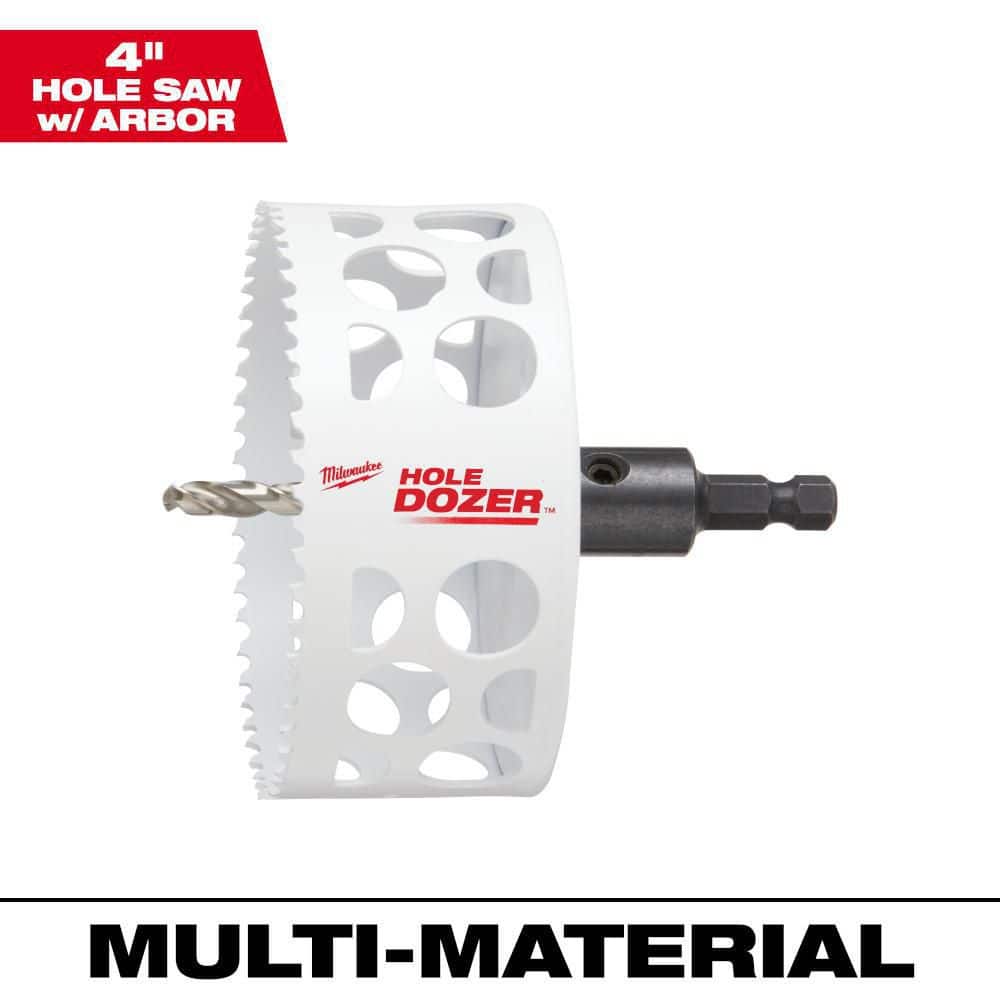 4 in. HOLE DOZER Bi-Metal Hole Saw with 3/8 in. Arbor and Pilot Bit