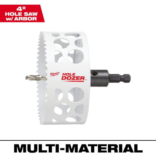 4 in. HOLE DOZER Bi-Metal Hole Saw with 3/8 in. Arbor and Pilot Bit