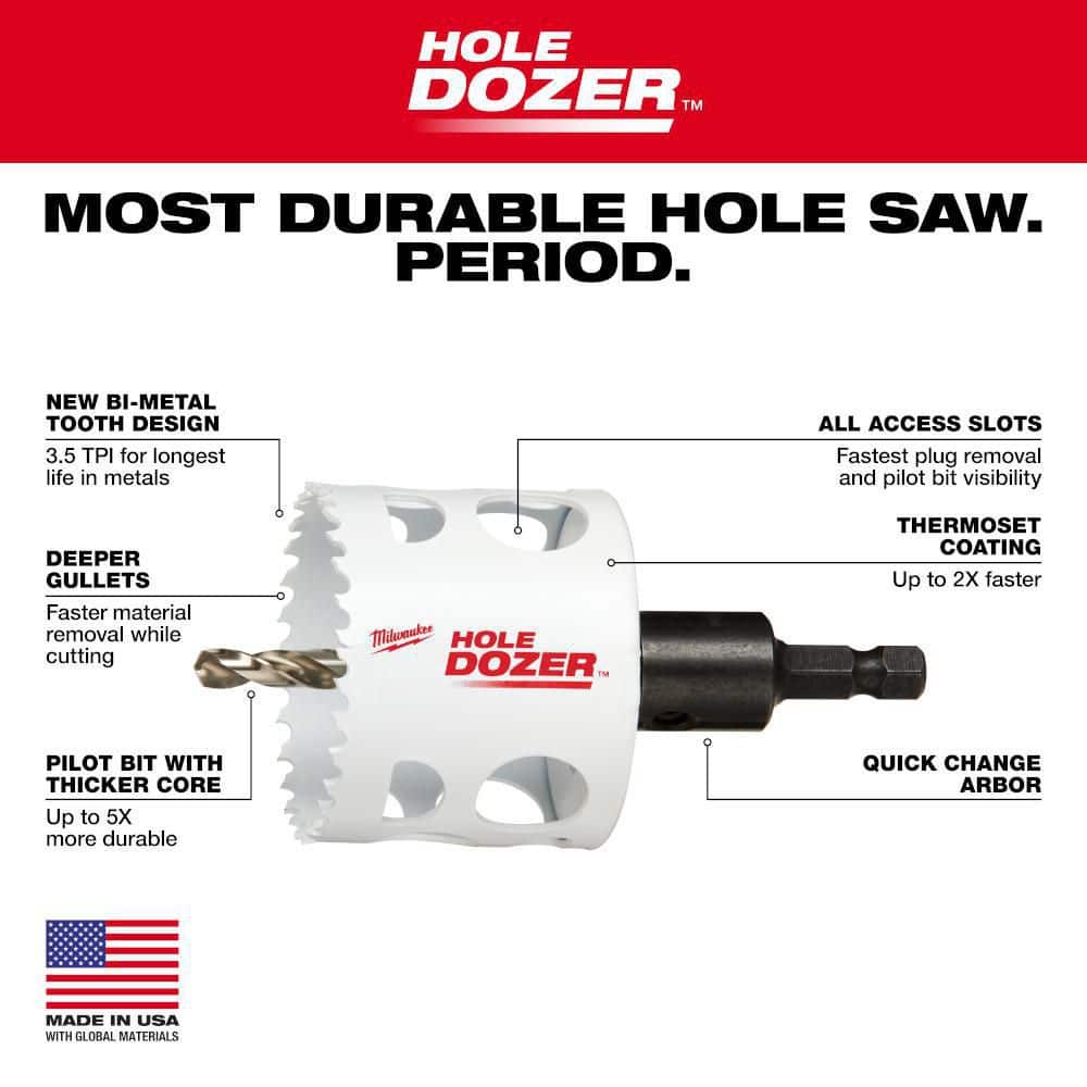 6 in. Hole Dozer Bi-Metal Hole Saw with 3/8 in. Arbor and Pilot Bit
