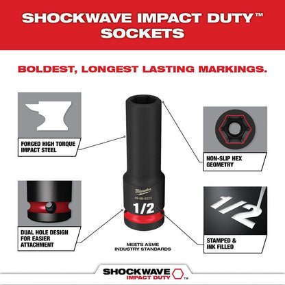 SHOCKWAVE Impact Duty 3/8 in. SAE Deep Impact Rated Socket Set (8-Piece)