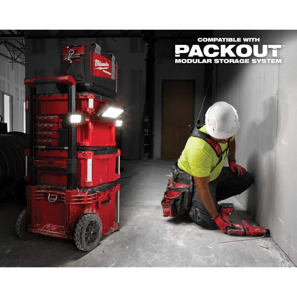M18 18-Volt Lithium-Ion Cordless PACKOUT 3000 Lumens LED Light with Built-In Charger