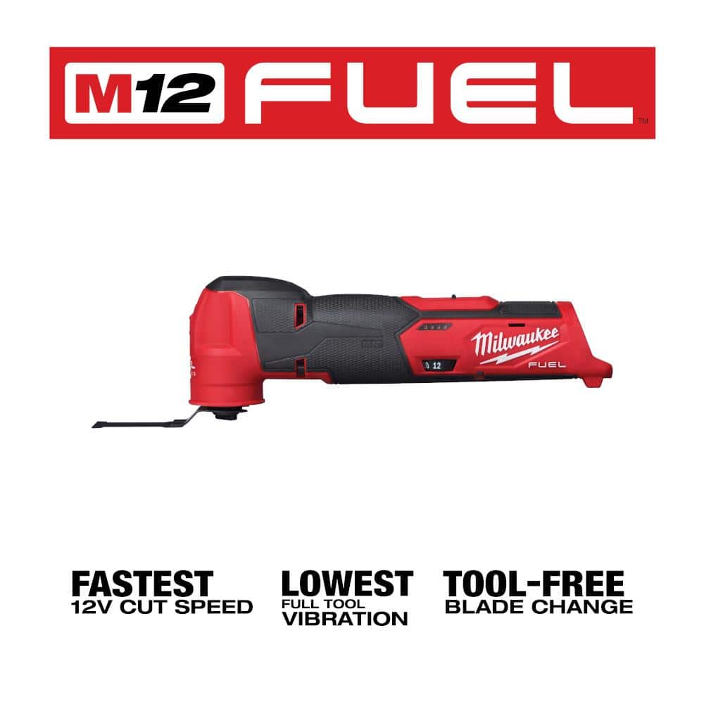 M12 FUEL 12V Lithium-Ion Cordless Oscillating Multi-Tool with M12 XC 5.0 Ah Battery (2-Pack) Starter Kit and Charger