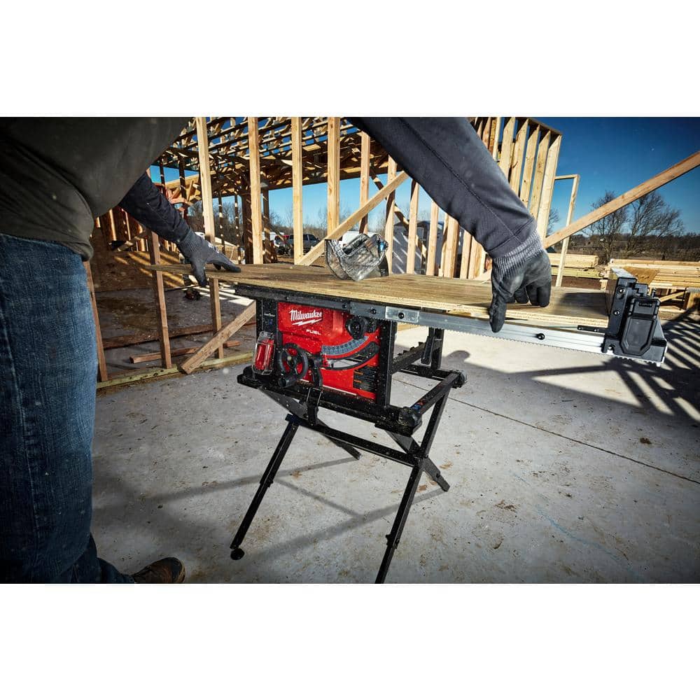 M18 FUEL ONE-KEY 18-Volt Lithium-Ion Brushless Cordless 8-1/4 in. Table Saw with Stand and 10 in. Miter Saw with Stand
