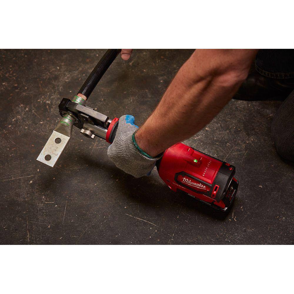 M18 18V Lithium-Ion Cordless Force Logic 600 MCM Crimper Kit with 600 MCM Copper U-Style Die Kit