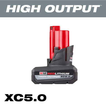 M12 12V Lithium-Ion XC High Output 5.0 Ah Battery Pack (3-Pack) with Charger