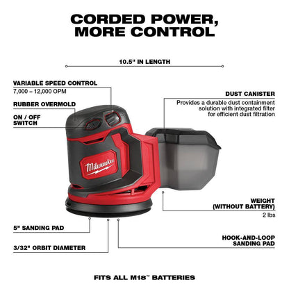M18 18V Lithium-Ion Cordless Combo Kit (5-Tool) with 2-Batteries, Charger and Tool Bag
