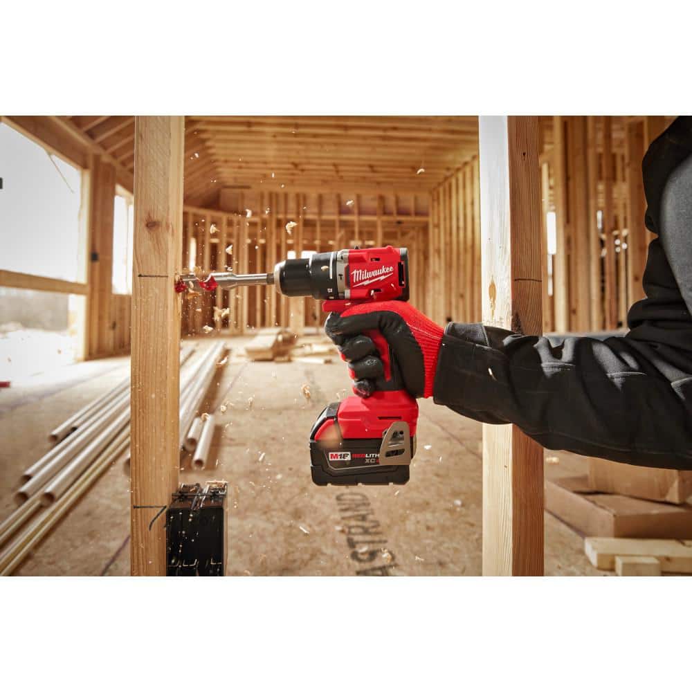 M18 18-Volt Lithium-Ion Brushless Cordless Compact Hammer Drill/Impact Combo Kit (2-Tool) with (2) Batteries, Bag