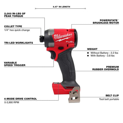 M18 FUEL 18V Lithium-Ion Brushless Cordless Combo Kit (5-Tool) with Two 5.0 Ah Batteries, 1 Charger 1 Tool Bag