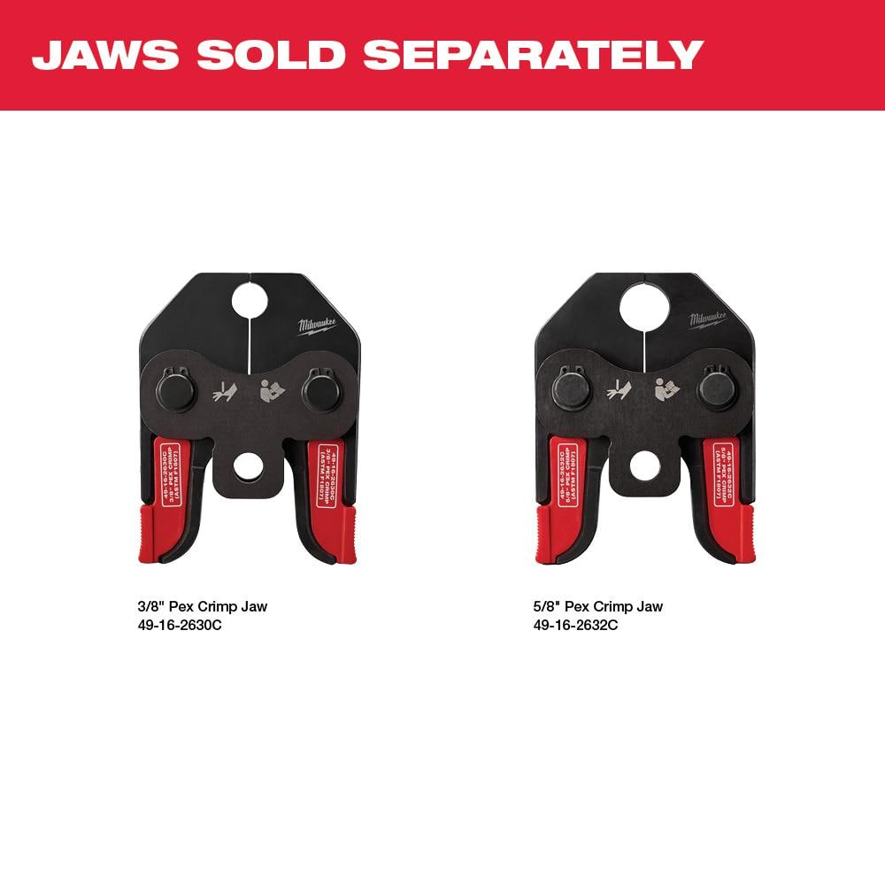 M18 18V Lithium-Ion Cordless Short Throw Press Tool Kit with 3 PEX Crimp Jaws (2) 2.0 Ah Batteries and Charger