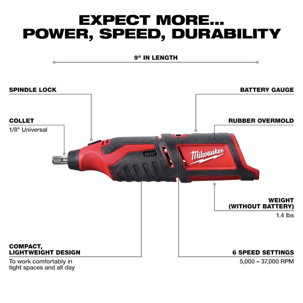 M12 12V Lithium-Ion Cordless Rotary Tool (Tool-Only)