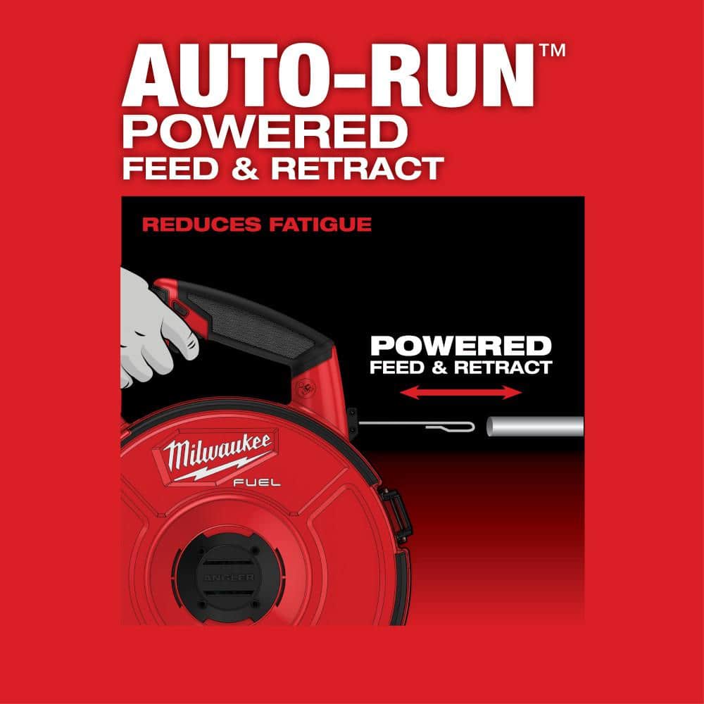 M18 FUEL 18V Lithium-Ion Brushless Cordless Angler 240 ft. Steel Pulling Fish Tape Kit W/ (2) 2.0Ah Batteries