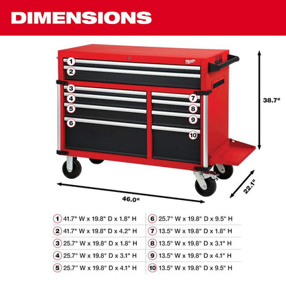 High Capacity 46 in. 18-Drawer Tool Chest and Cabinet Combo