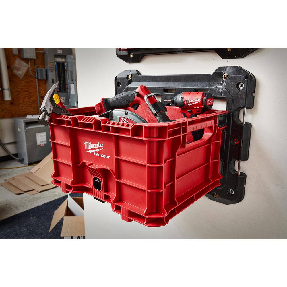PACKOUT 18.6 in. Tool Storage Crate Bin with Carrying Handles and 50 lbs. Weight Capacity