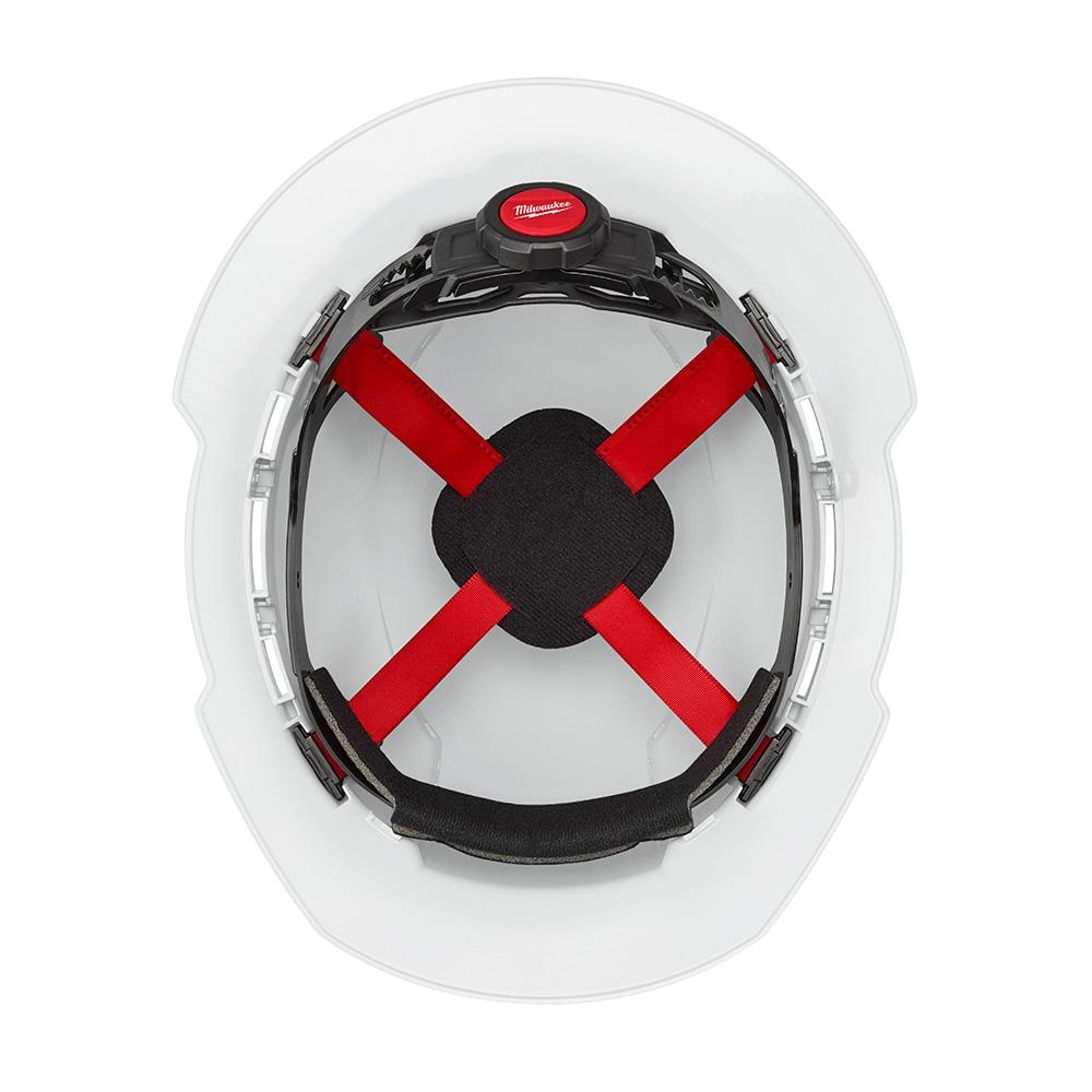 BOLT White Type 1 Class C Full Brim Vented Hard Hat with 4 Point Ratcheting Suspension